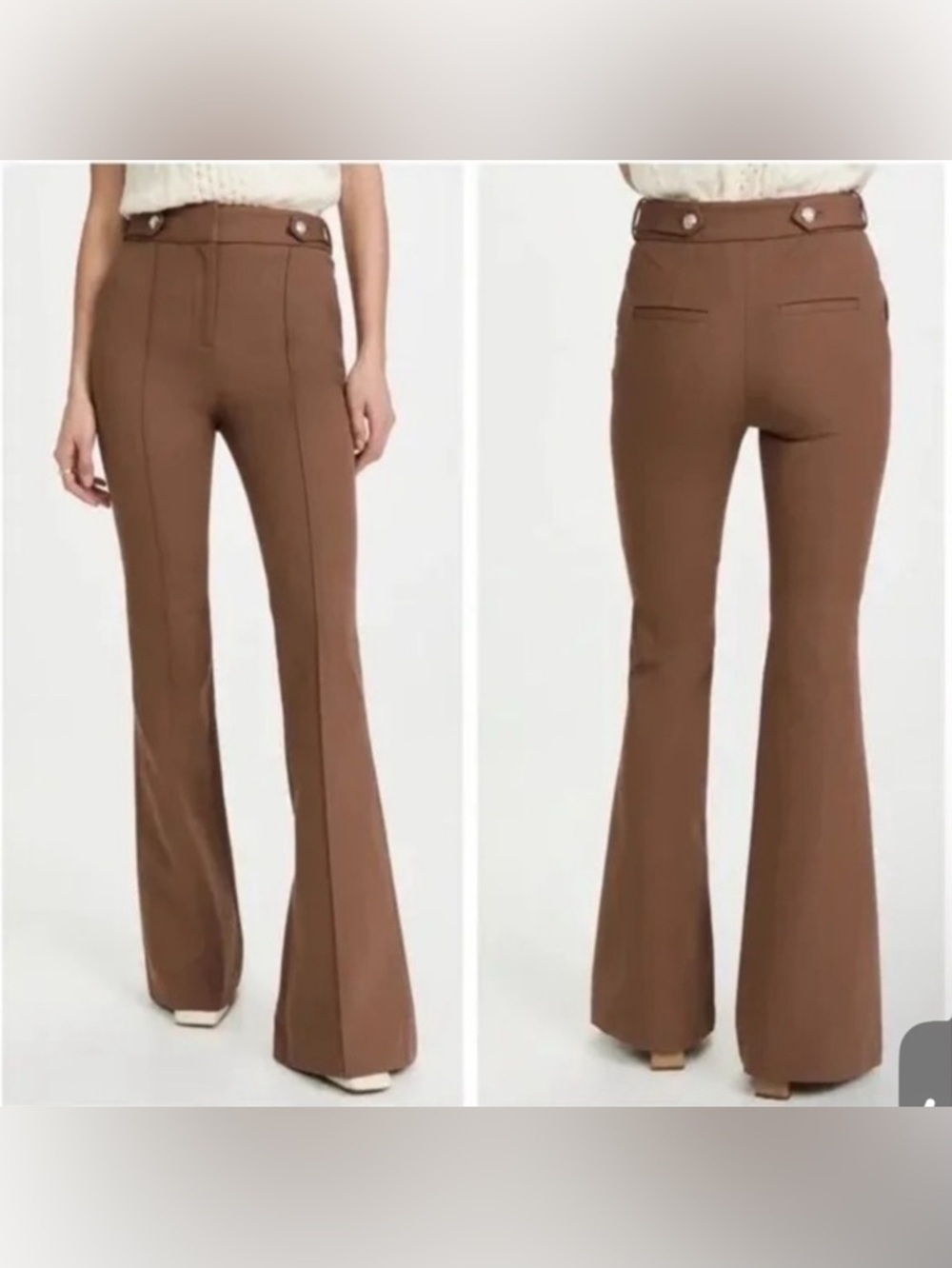 Veronica Beard Saylor Sz 20 Elsbury Pants Seamed Flare Leg Cocoa Brown USA Made